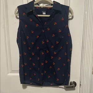 Vintage Basic Editions Cherry Button Down Top